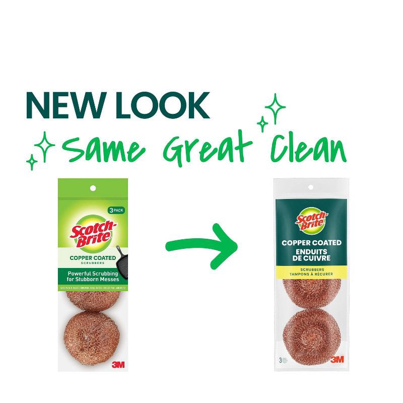 slide 3 of 10, Scotch-Brite Copper Coated Scrubbers - 3ct, 3 ct