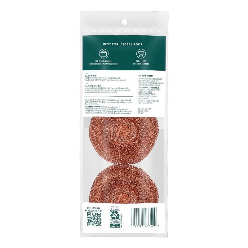 slide 10 of 10, Scotch-Brite Copper Coated Scrubbers - 3ct, 3 ct