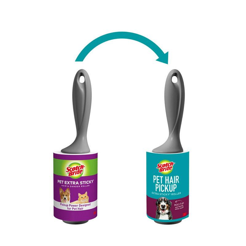 slide 2 of 10, Scotch-Brite Pet Extra Sticky Lint Roller - 2pk, 2 ct