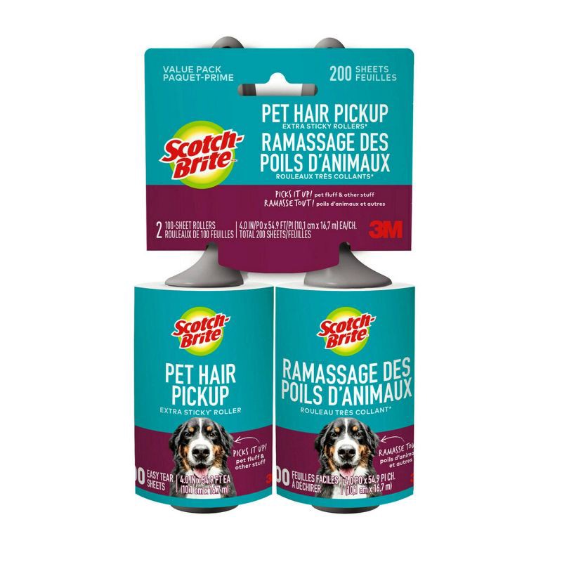 slide 1 of 10, Scotch-Brite Pet Extra Sticky Lint Roller - 2pk, 2 ct