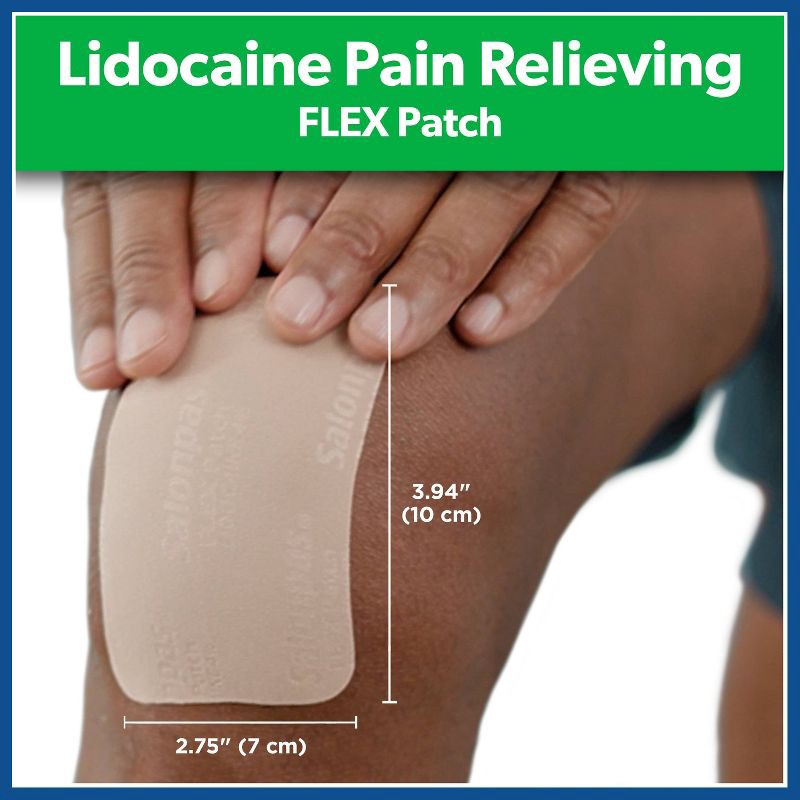 slide 3 of 7, Salonpas Lidocaine 4% Pain Relieving Flex Patch - Odor Free - 7ct, 7 ct