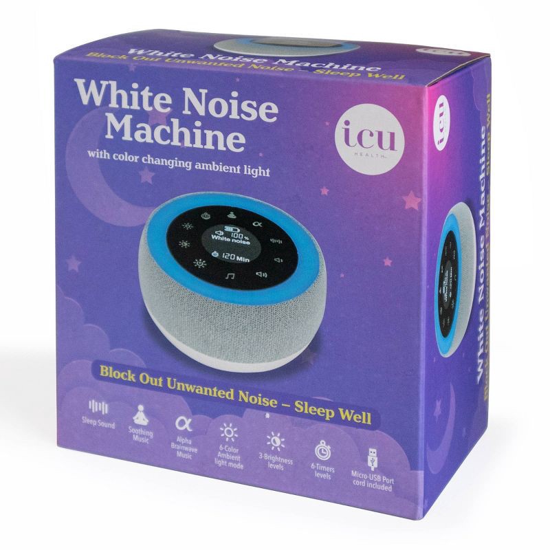slide 7 of 10, ICU Health White Noise Machine With 32 Soothing Sounds, 1 ct