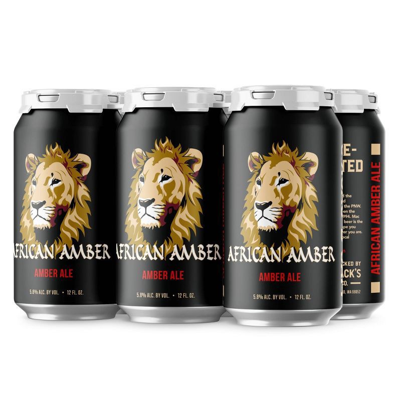 slide 1 of 1, Mac & Jack's Brewing Co Mac & Jack's African Amber - 6pk/12 fl oz Cans, 6 ct; 12 fl oz