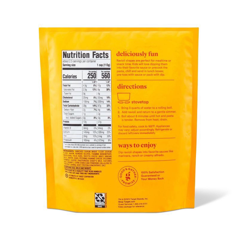 slide 2 of 4, Frozen Cheese Ravioli in Fun Shapes - 9oz - Good & Gather™, 9 oz