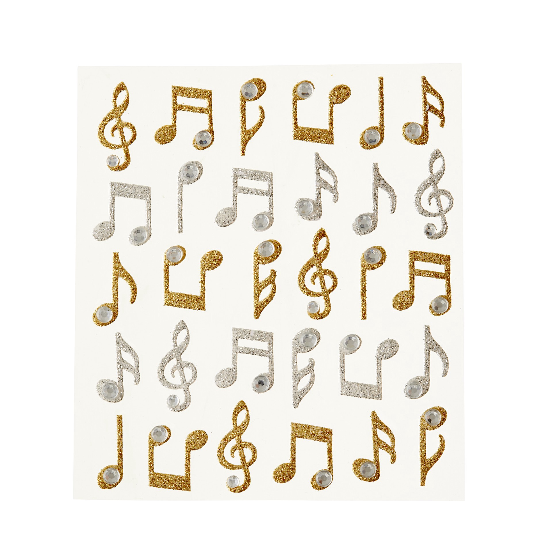 slide 3 of 3, Glitter Music Note Stickers By Recollections, 30 ct