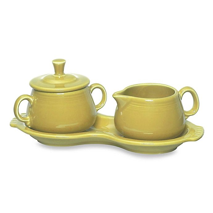 slide 1 of 2, Fiesta Sugar and Creamer Set with Tray - Sunflower, 1 ct