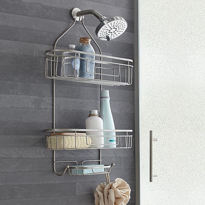 slide 2 of 2, ORG Extra Wide and Extra Long Shower Caddy - Satin, 1 ct