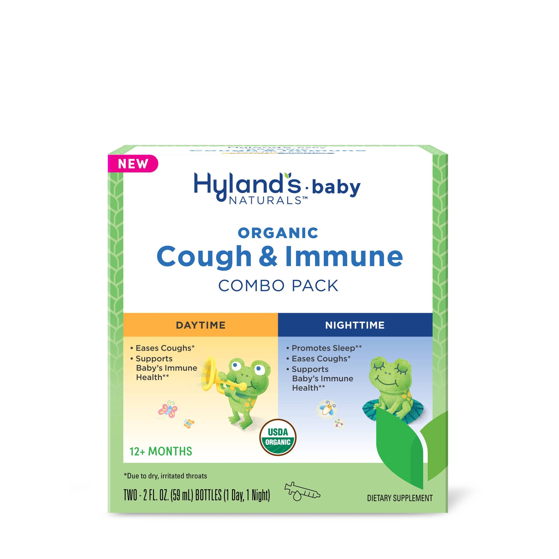 slide 1 of 2, Hyland's Naturals Baby Organic Cough & Immune Day/Night Combo - 4oz, 4 oz