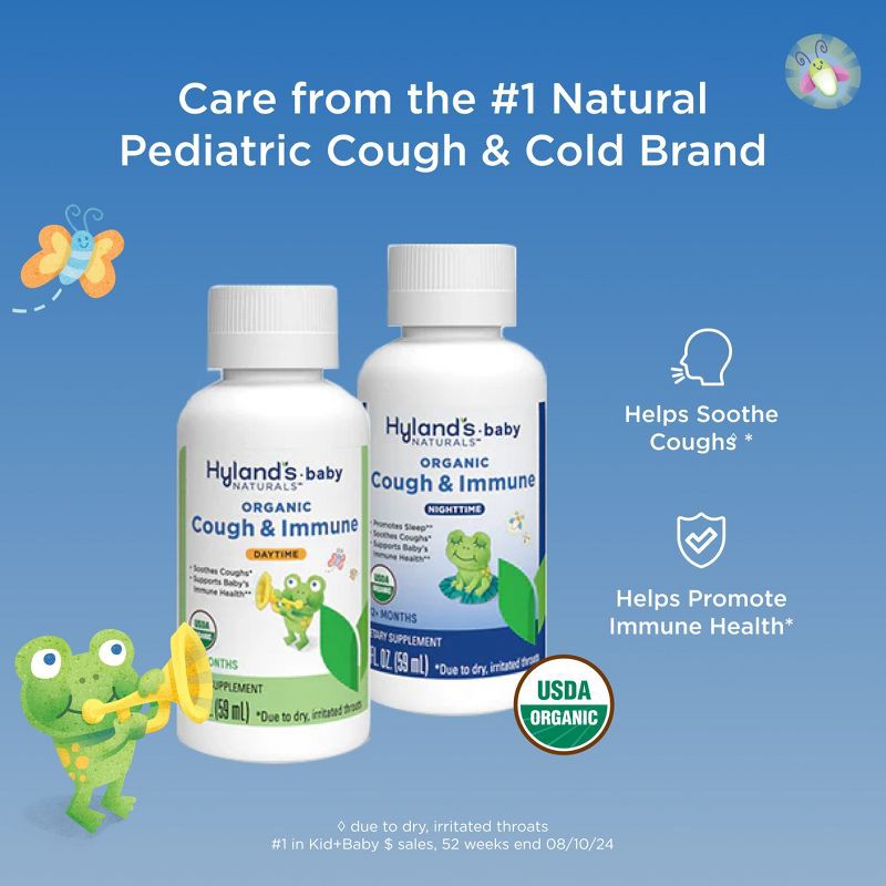 slide 8 of 8, Hyland's Naturals Baby Organic Cough & Immune Day/Night Combo - 4oz, 4 oz