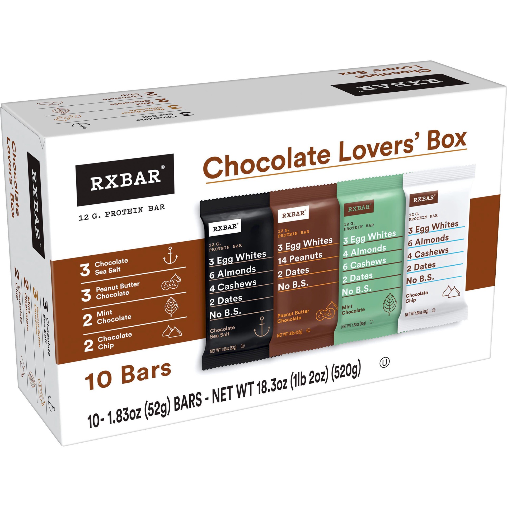 RXBAR Chocolate Lover's Variety Pack 18.3oz/10ct 10 ct Shipt
