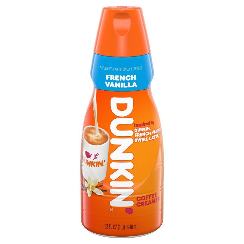 slide 2 of 9, Dunkin' Donuts Coffee Creamer Dunkin' Donuts Extra Extra Vanilla Coffee Creamer - 32 fl oz, 32 fl oz