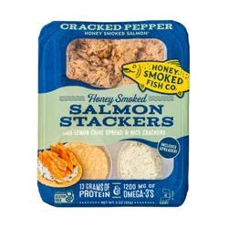 Honey Smoked Fish Co. Salmon Stackers Cracked Pepper - 3oz