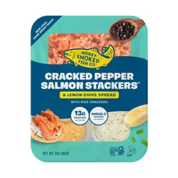 Honey Smoked Fish Co. Salmon Stackers Cracked Pepper - 3oz