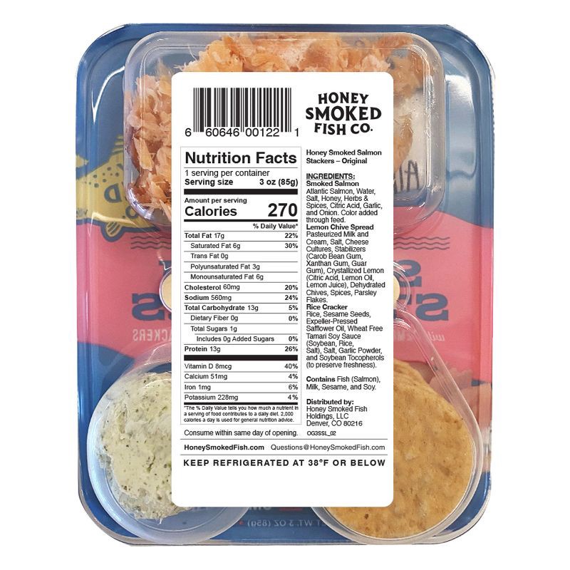 slide 2 of 5, Honey Smoked Fish Co. Salmon Stackers Original - 3oz, 3 oz