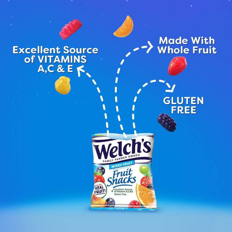 slide 4 of 8, WELCH's Fruit Snacks Mixed Fruit - 17.6oz/22ct, 22 ct; 17.6 oz