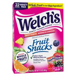 WELCH's Fruit Snacks Berries N' Cherries & Fruit Punch - 17.6oz/22ct