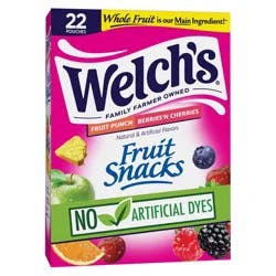 WELCH's Fruit Snacks Berries N' Cherries & Fruit Punch - 17.6oz/22ct