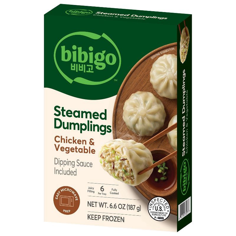 slide 6 of 11, bibigo Frozen Chicken & Vegetable Steamed Dumplings - 6.6oz, 6.6 oz