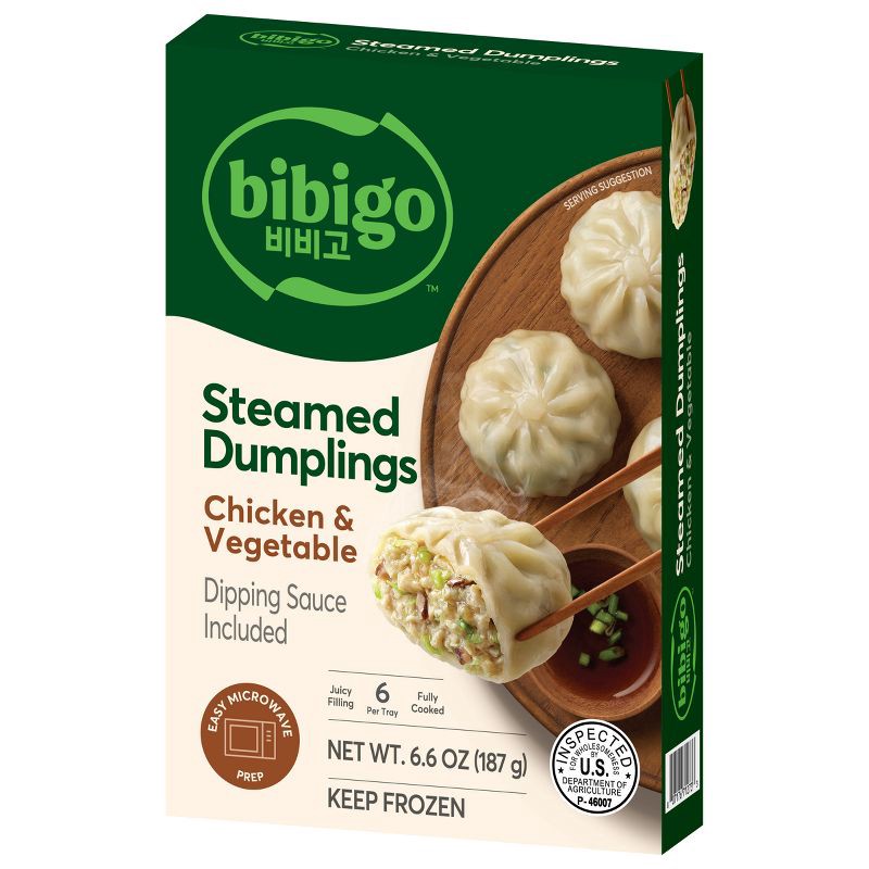 slide 7 of 11, bibigo Frozen Chicken & Vegetable Steamed Dumplings - 6.6oz, 6.6 oz