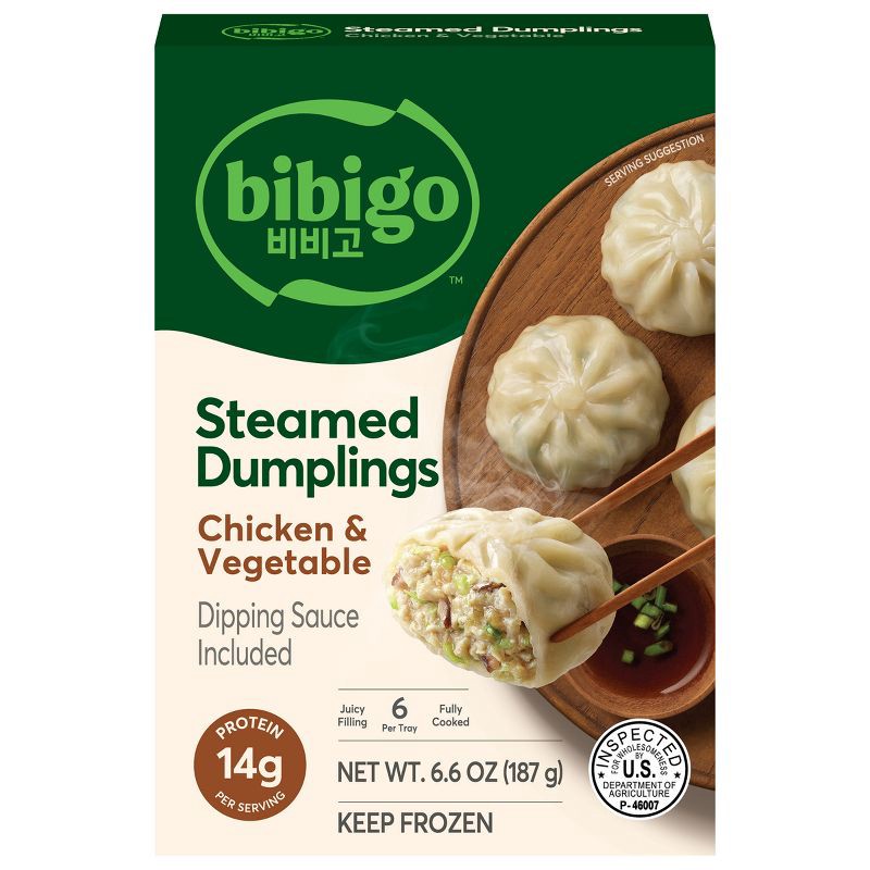 slide 1 of 14, Bibigo Frozen Chicken & Vegetable Steamed Dumplings - 6.59oz, 6.59 oz