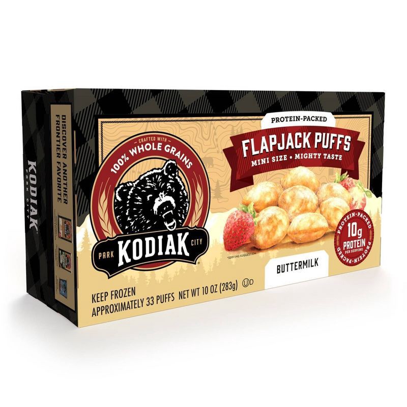 slide 2 of 4, Kodiak Cakes Kodiak Protein-Packed Frozen Flapjack Puffs – 10oz/33ct, 10 oz, 33 ct