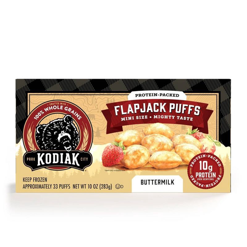 slide 1 of 4, Kodiak Cakes Kodiak Protein-Packed Frozen Flapjack Puffs – 10oz/33ct, 10 oz, 33 ct