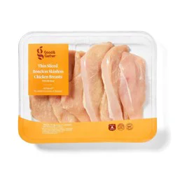 Fresh All Natural Boneless & Skinless Thin Sliced Chicken Breast Value - price per lb - Good & Gather™