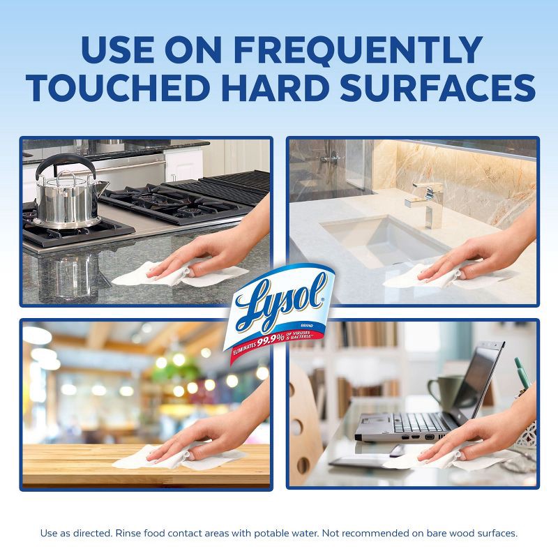 slide 4 of 6, Lysol Disinfecting Wipes - Lemon/Crisp Linen/Mango and Hibiscus - 80ct, 80 ct