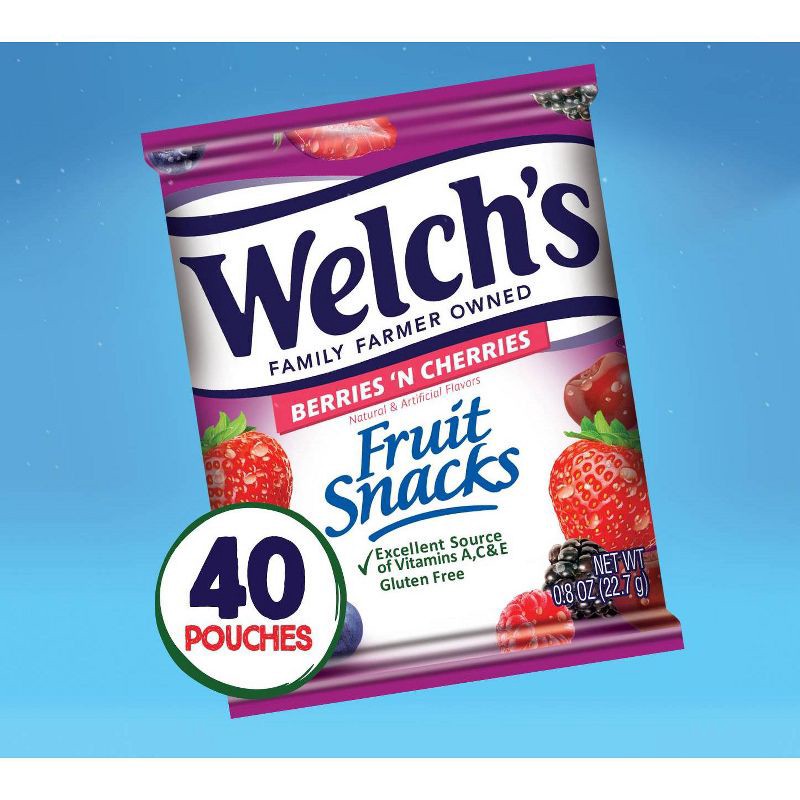 slide 2 of 8, WELCH's Fruit Snacks Berries 'n Cherries - 32oz/40ct, 40 ct