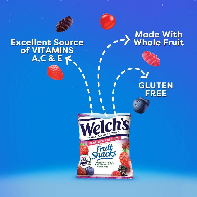 slide 3 of 8, WELCH's Fruit Snacks Berries 'n Cherries - 32oz/40ct, 40 ct