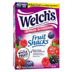 WELCH's Fruit Snacks Berries 'n Cherries - 32oz/40ct