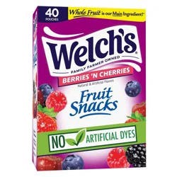 WELCH's Fruit Snacks Berries 'n Cherries - 32oz/40ct