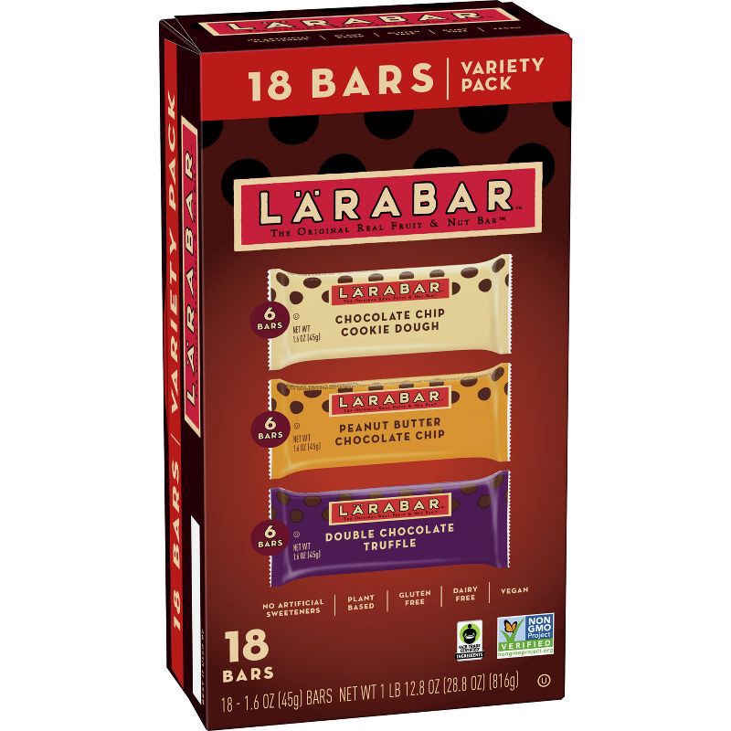 slide 3 of 8, Larabar Chocolate Variety Pack - 28.8oz/18ct, 18 ct