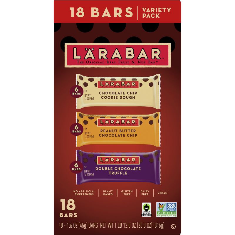 slide 8 of 8, Larabar Chocolate Variety Pack - 28.8oz/18ct, 18 ct