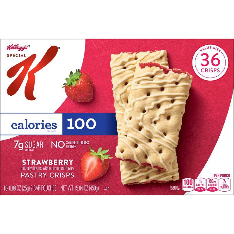 slide 2 of 8, Special K Bars Kellogg's Special K Pastry Crisps Strawberry - 15.84oz/36ct, 36 ct