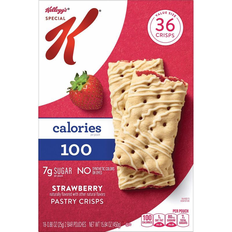 slide 5 of 8, Special K Bars Kellogg's Special K Pastry Crisps Strawberry - 15.84oz/36ct, 36 ct