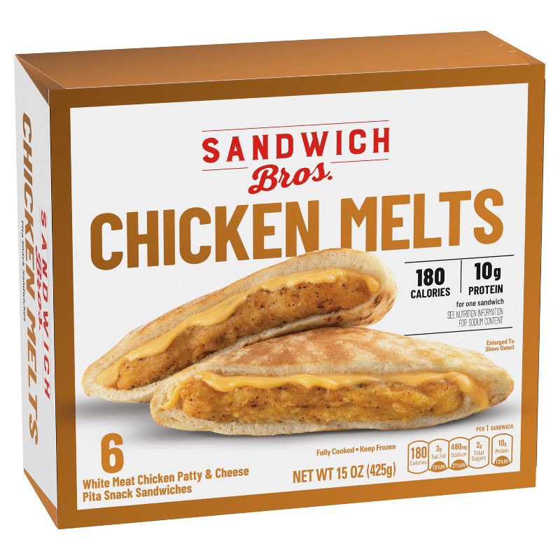 slide 2 of 4, Sandwich Bros. of Wisconsin Sandwich Brothers of Wisconsin Frozen Chicken Melt - 15oz/6ct, 6 ct