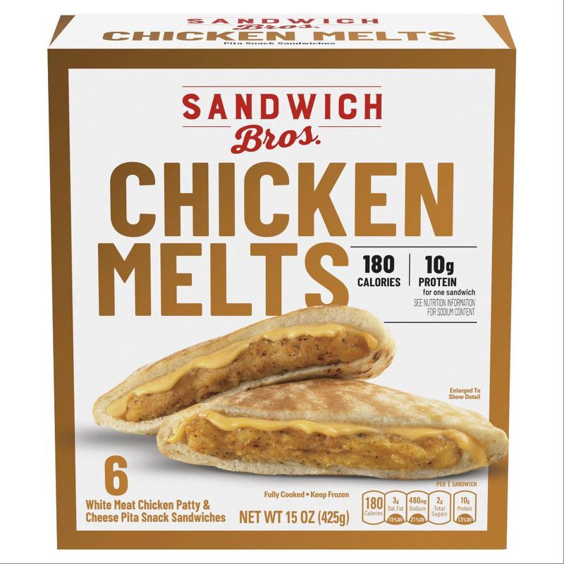 slide 1 of 4, Sandwich Bros. of Wisconsin Sandwich Brothers of Wisconsin Frozen Chicken Melt - 15oz/6ct, 6 ct