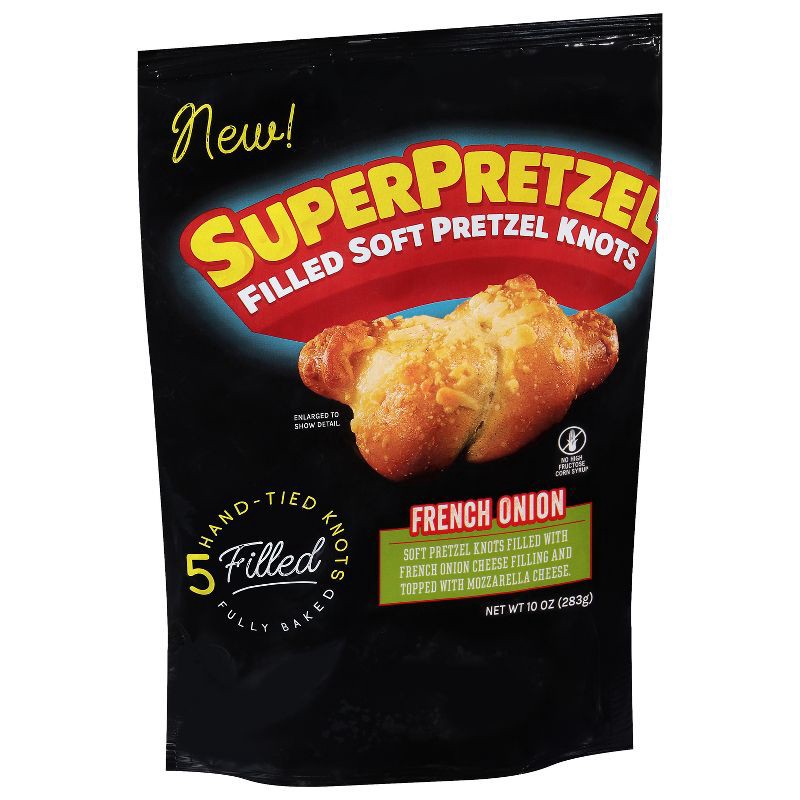 slide 2 of 6, SuperPretzel Frozen Knots French Onion - 5ct/10oz, 5 ct; 10 oz