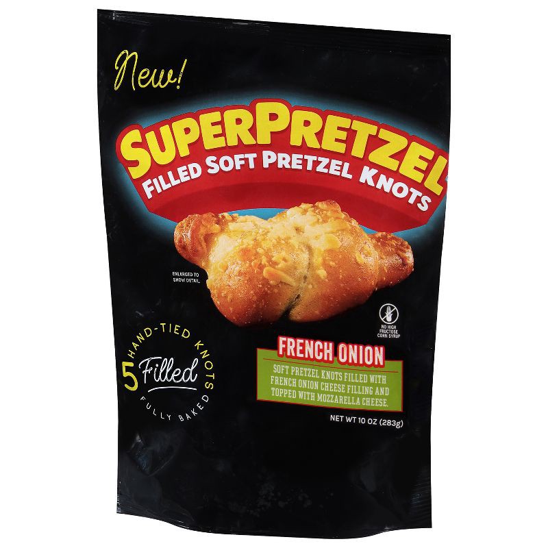 slide 3 of 6, SuperPretzel Frozen Knots French Onion - 5ct/10oz, 5 ct; 10 oz