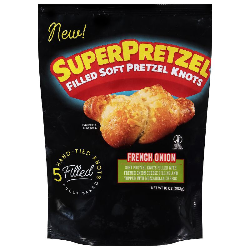 slide 1 of 6, SuperPretzel Frozen Knots French Onion - 5ct/10oz, 5 ct; 10 oz