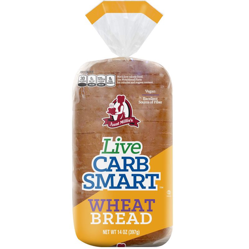 slide 1 of 11, Aunt Millie's Bakeries Carb Smart Wheat Bread - 14oz, 14 oz