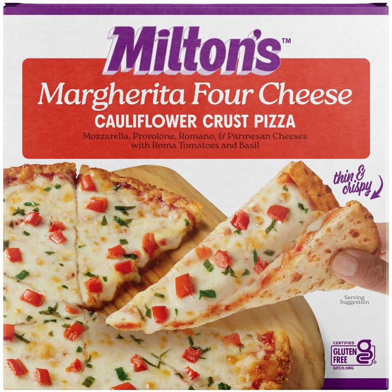 slide 1 of 5, Milton's Craft Bakers Milton's Frozen Margherita Cauliflower Crust Pizza - 11oz, 11 oz