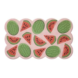 Loloi Shaped Kitchen Comfort Mat, 18 In X 30 In, Watermelon Scallop
