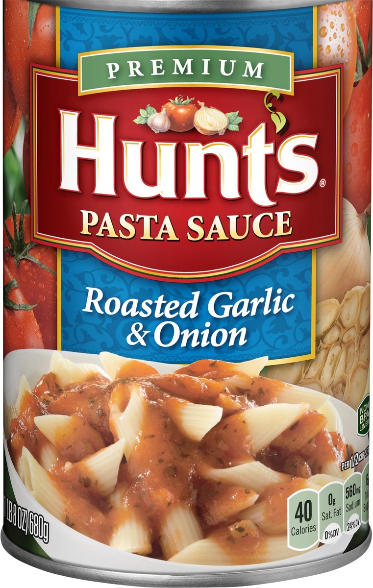 slide 2 of 5, Hunt's Roasted Garlic & Onion Pasta Sauce, 24 oz, 24 oz