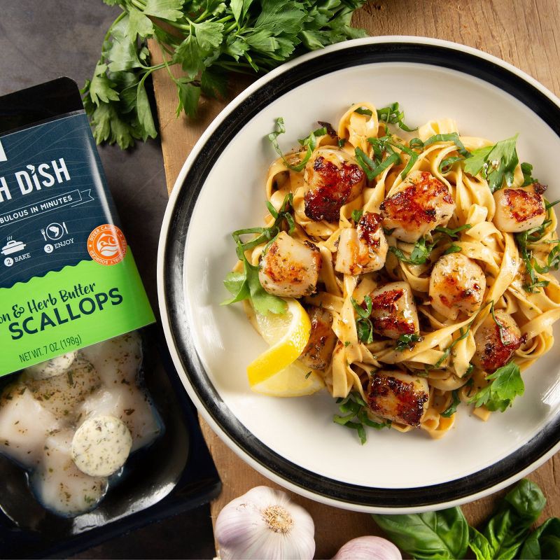 slide 3 of 4, Bristol Seafood My Fish Dish Lemon & Herb Butter Bay Scallops - 7oz, 7 oz