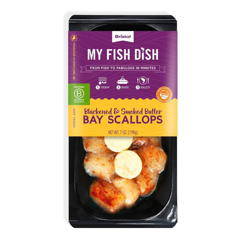 slide 1 of 4, Bristol Seafood My Fish Dish Blackened & Smoked Butter Bay Scallops - 7oz, 7 oz