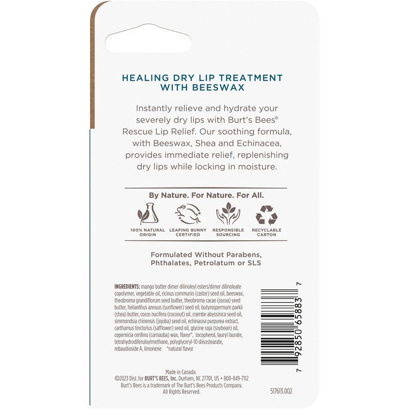 slide 2 of 11, Burt's Bees Rescue Lip Relief Lip Balm - 0.35oz/2ct, 0.35 oz, 2 ct