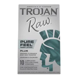 Trojan Raw Non-Latex Lubricated Condoms - 10ct