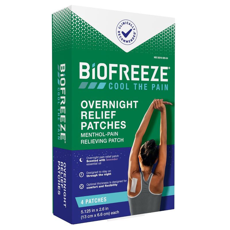 slide 3 of 10, Biofreeze Overnight Joint and Muscle Pain Relief Patches - 4ct, 4 ct